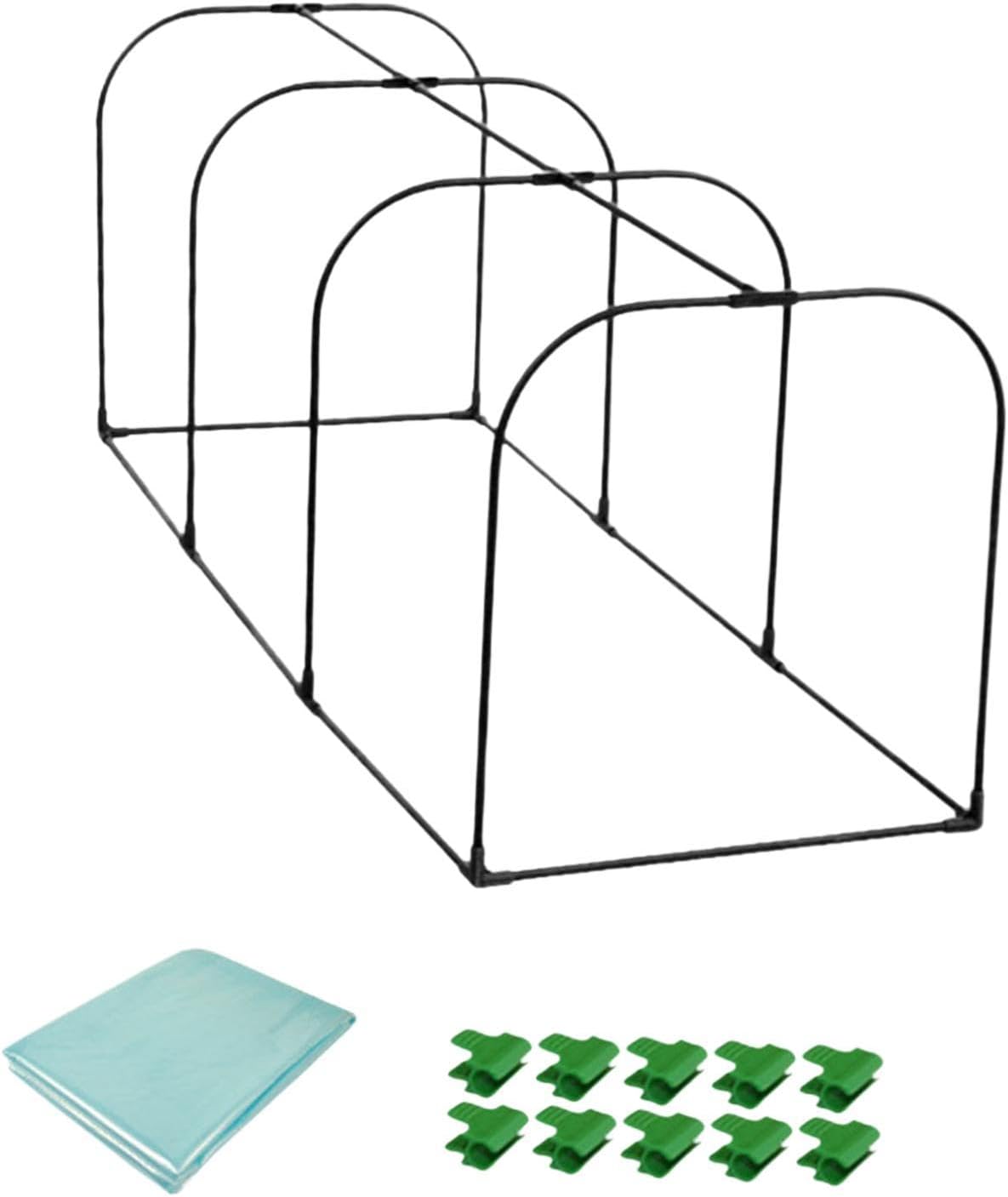 Garden Greenhouse Small Green House with Film Portable Greenhouse Frame Greenhouse Film Hoop Set for Garden Patio Vegetable, Length 150cm
