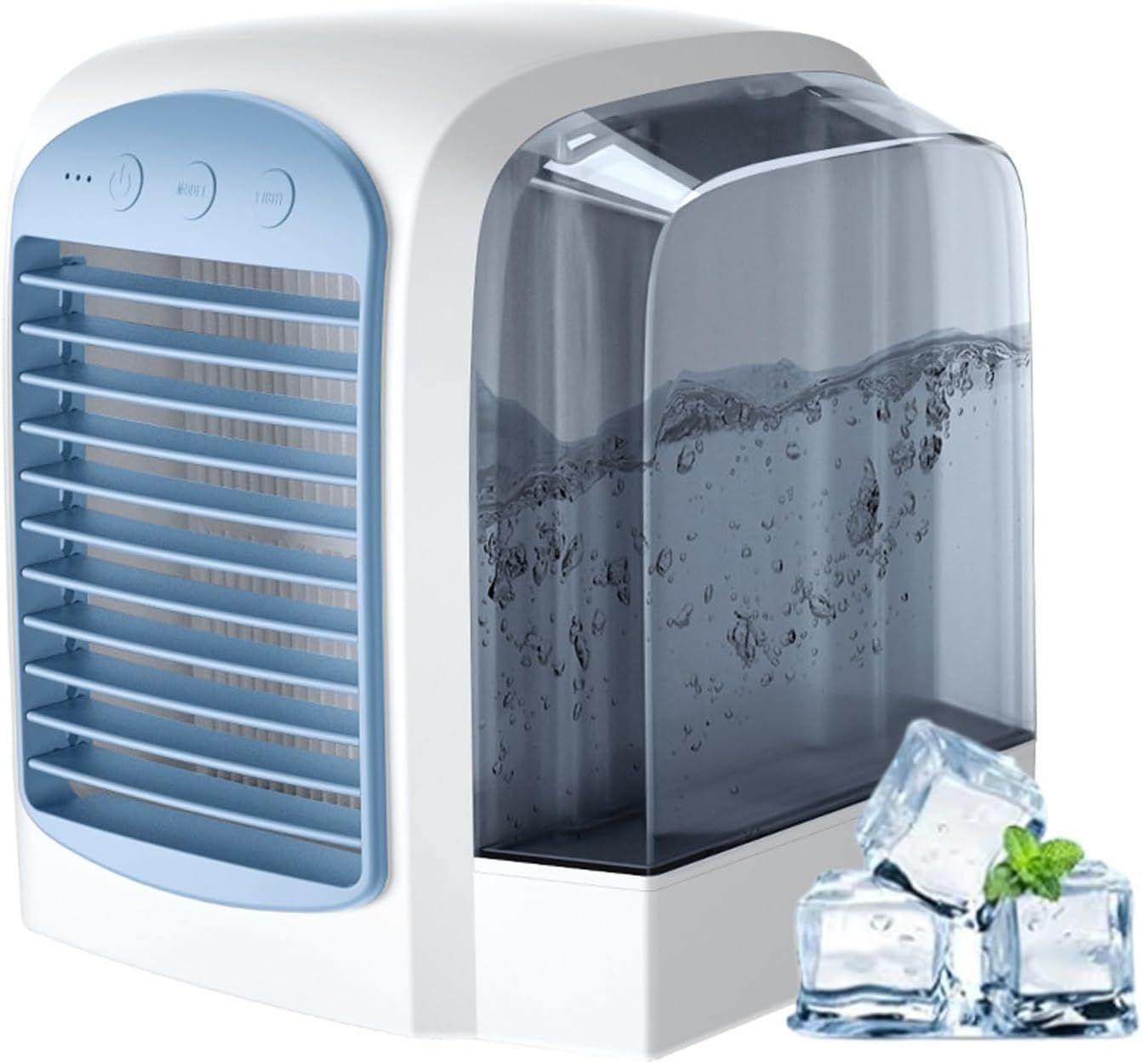 Air Conditioner, 380ml Large Water Tank, Portable Ac Cooler Water from Air Conditioner,Fast Cooling with Dynamic Ice Mist Technology,3 Wind Speeds(Blue)