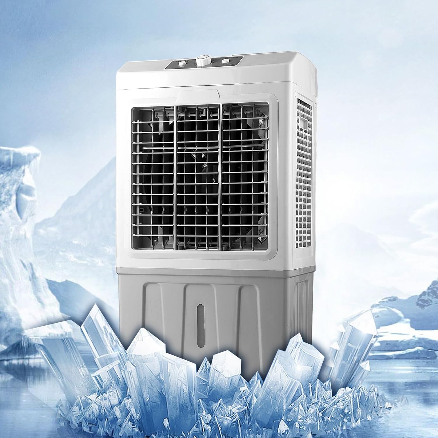 Evaporative Air Cooler, Swamp Cooler Air Conditioner, 120° Oscillation Swamp Cooler, 3 Wind Speeds for Outdoor Indoor Use