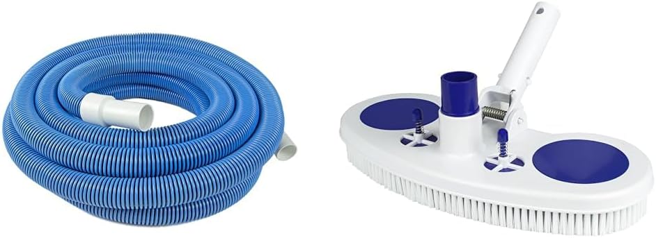 Poolmaster 50-Foot Heavy Duty Pool Vacuum Hose and Air Relief Vinyl Liner Pool Vacuum Bundle