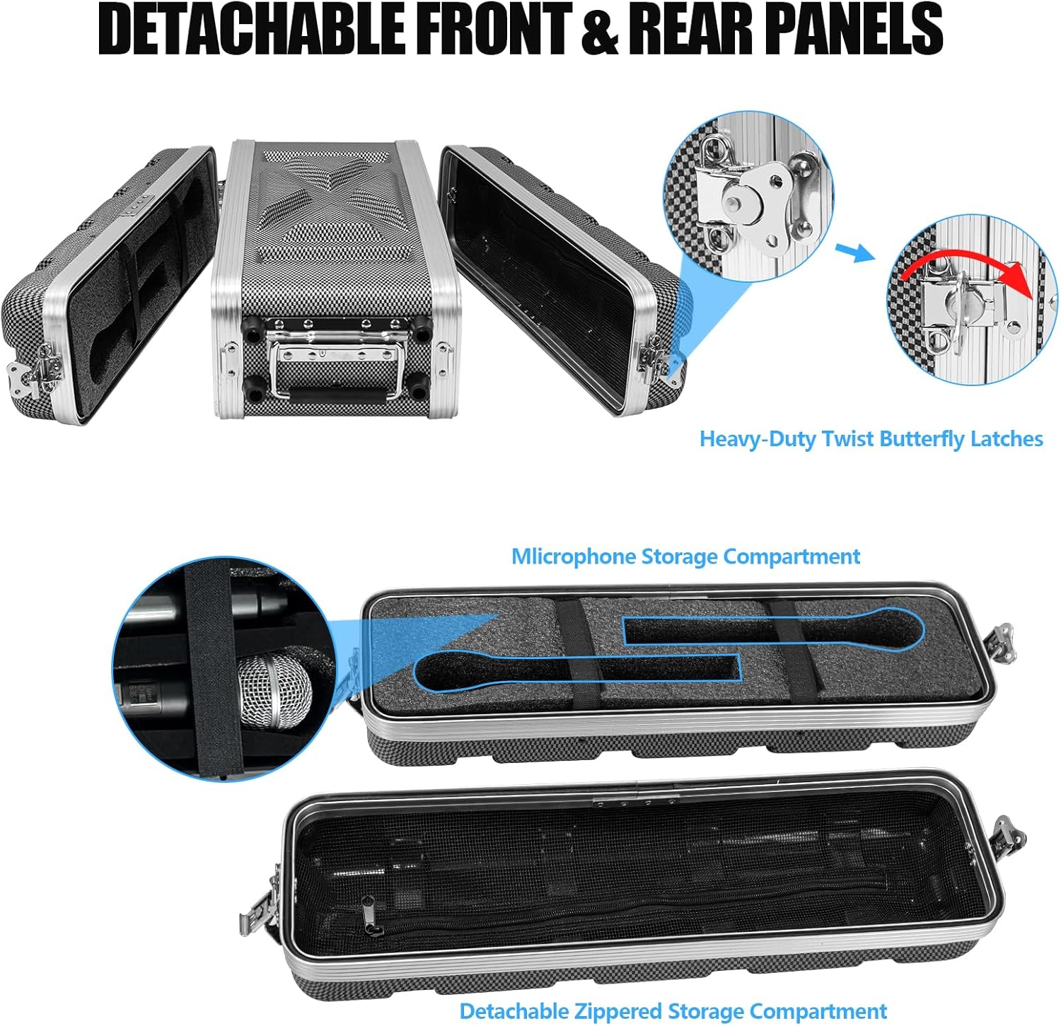 2U ABS Rack Case Shallow 8