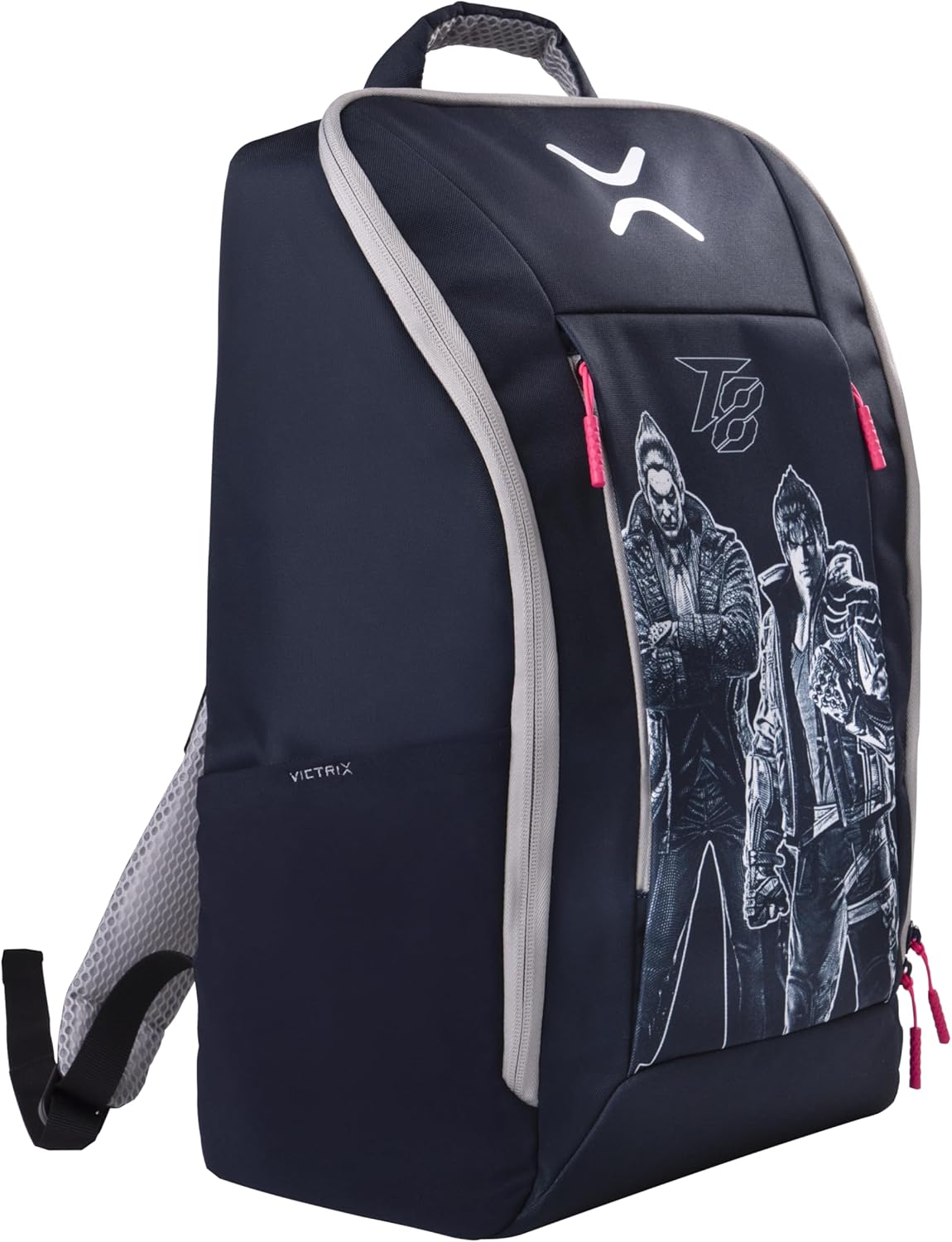 PDP Gaming Victrix Tournament Elite Gaming Backpack By PDP - Fits Gaming Accessories/Fight Sticks/Laptops/Tablets/Headphones, Headset strap, 7 Compartments, Ergonomic Breathable Mesh (Tekken 8)