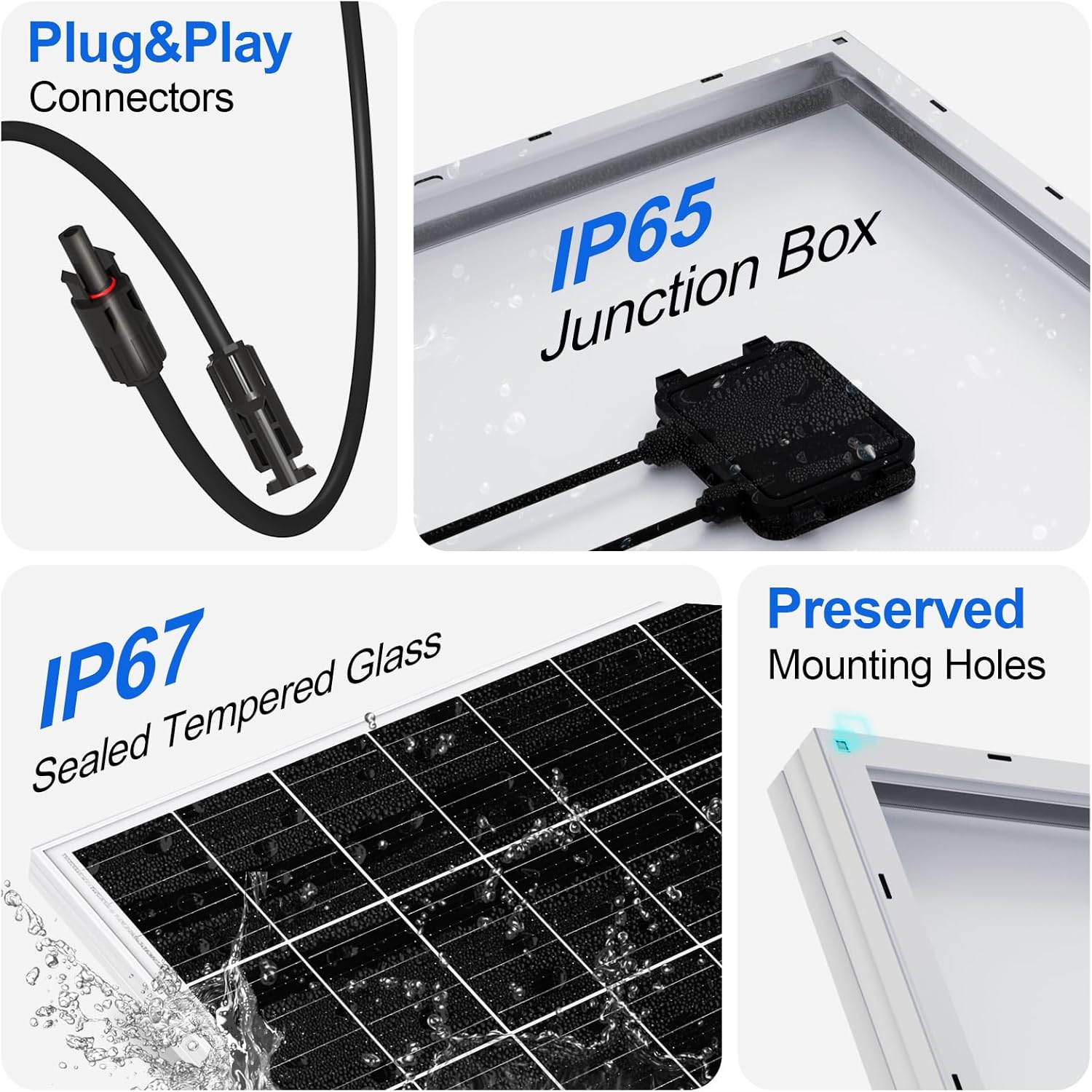 ECO-WORTHY 390W Off-Grid Complete Solar Panel Kit: 24V 2000W 3-in-1 Inverter+2 * 195W Mono Photovoltaic Panel+24V 100AH Bluetooth Lithium Battery+2 * 45inch Adjustable Solar Panel Tilt Mount Brackets