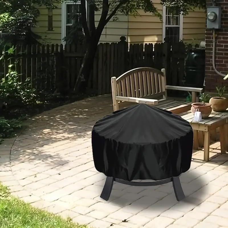 Pool Accessories Pool Cover 1pc Fire Pit Cover with Drawstring - Heat and Stain Resistant BBQ Grill Cover for Outdoor Protection