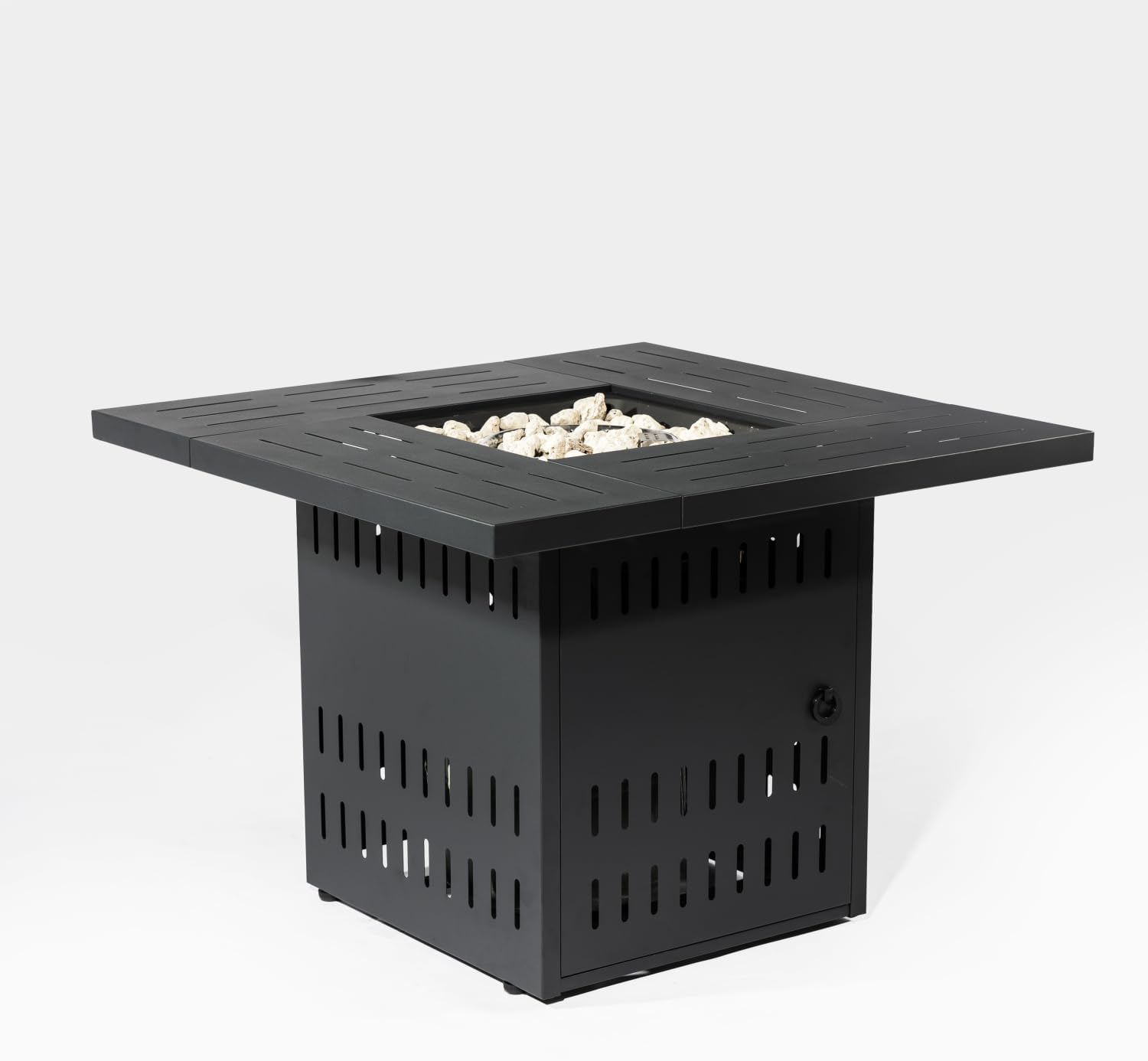 34inches Steel Fire Pit Table Gas Fire Pit for Outdoor Patio and Garden Black