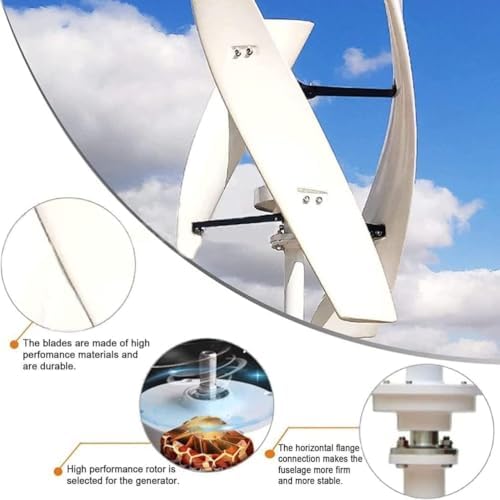 10000W Portable Wind Turbine Generator Kit - Vertical 3-Blade Helix Windmill for Low Speed Wind Power System with Controller - Eco-Friendly Energy Solution