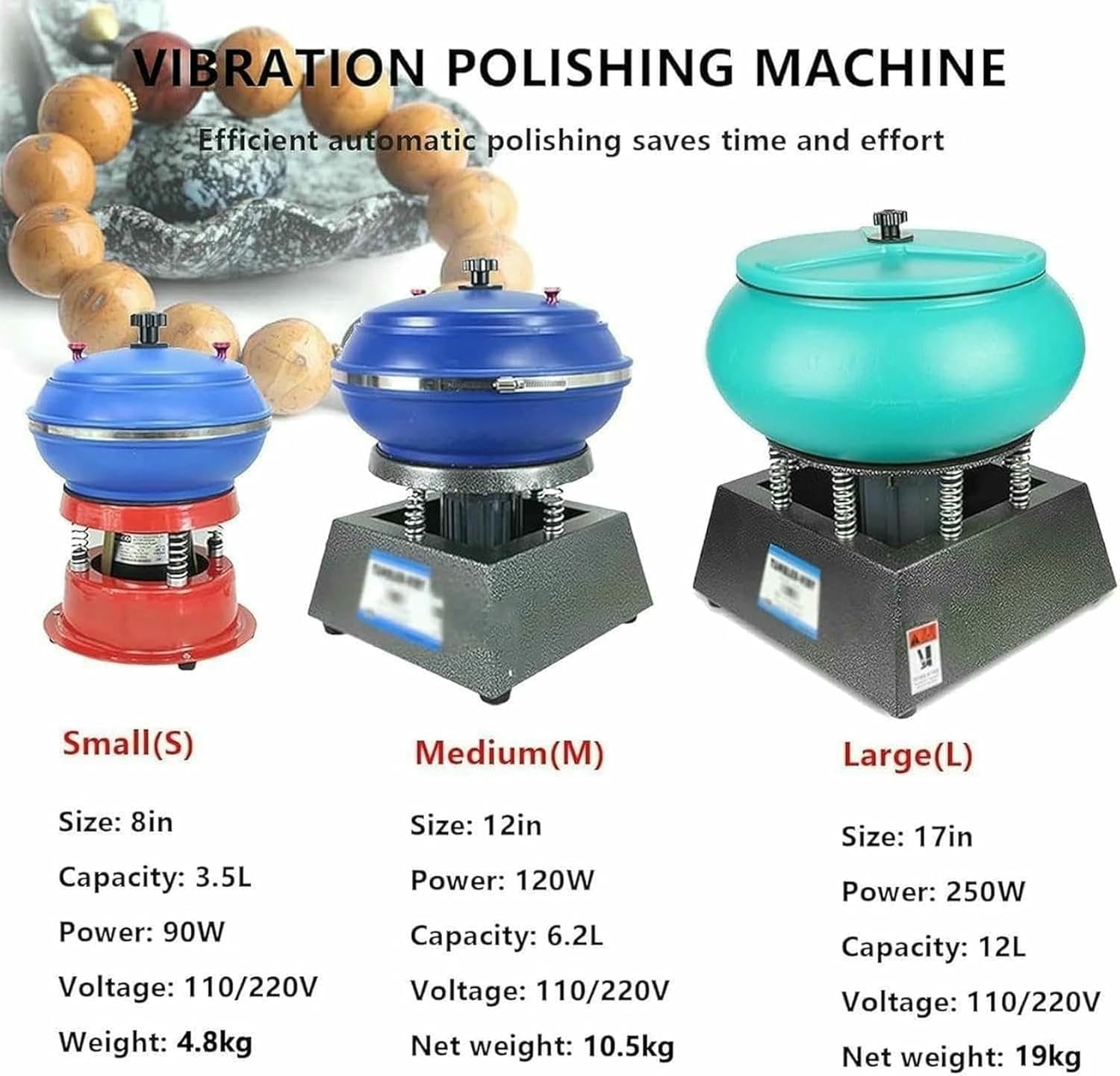 Vibrating Polishing Drum, Sleeve Polisher, Jewelry Accessories Vibration Polishing Machine, For Grinding And Polishing Workpiece Surface, Strong And Stable
