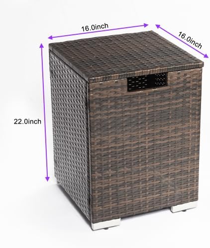 Outdoor Rectangle Fire Pit Table with Propane Tank Cover