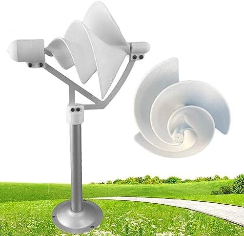 10W Micro Spiral Wind Power Generator - DIY White Model, Permanent Magnet Breeze Starter with LED Light for Eco-Friendly Energy Solutions, Ideal for Renewable Energy Projects