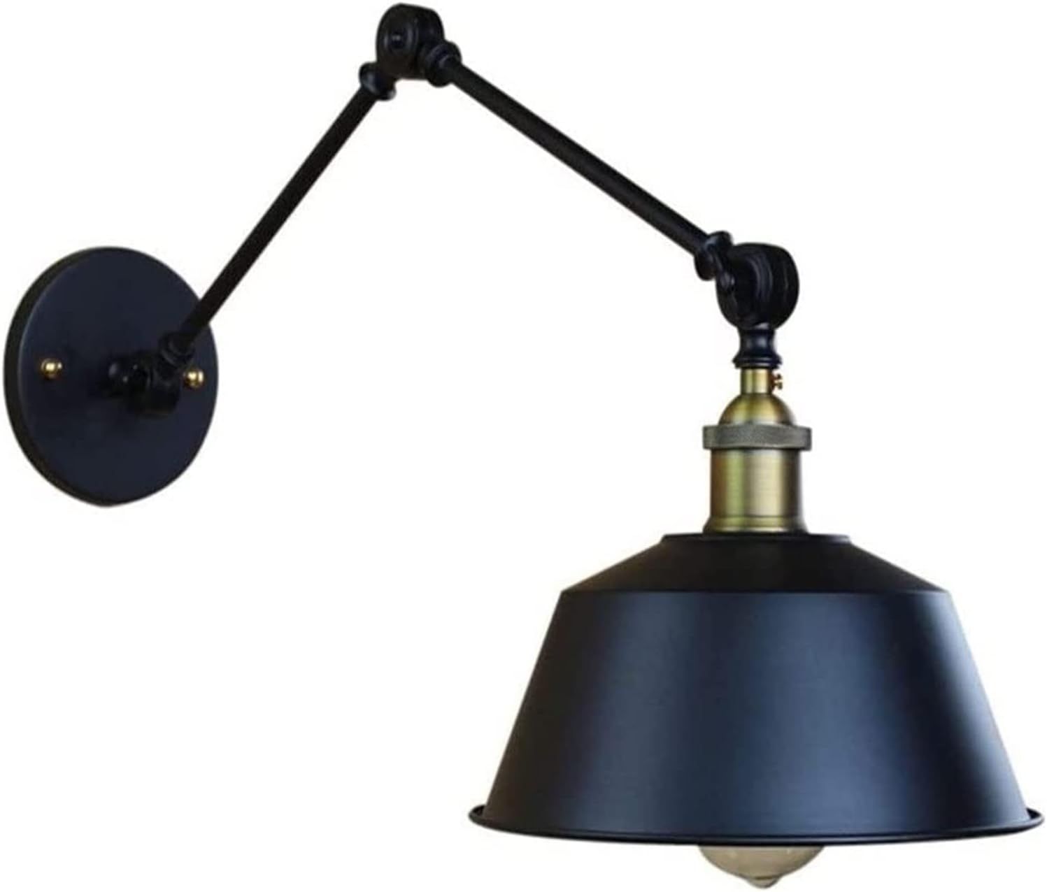 Adjustable Black Retro Swing Arm Restaurant Metal Living Room Bar Bedroom Bedside Wall Sconce Lighting Fixture E27 Edison