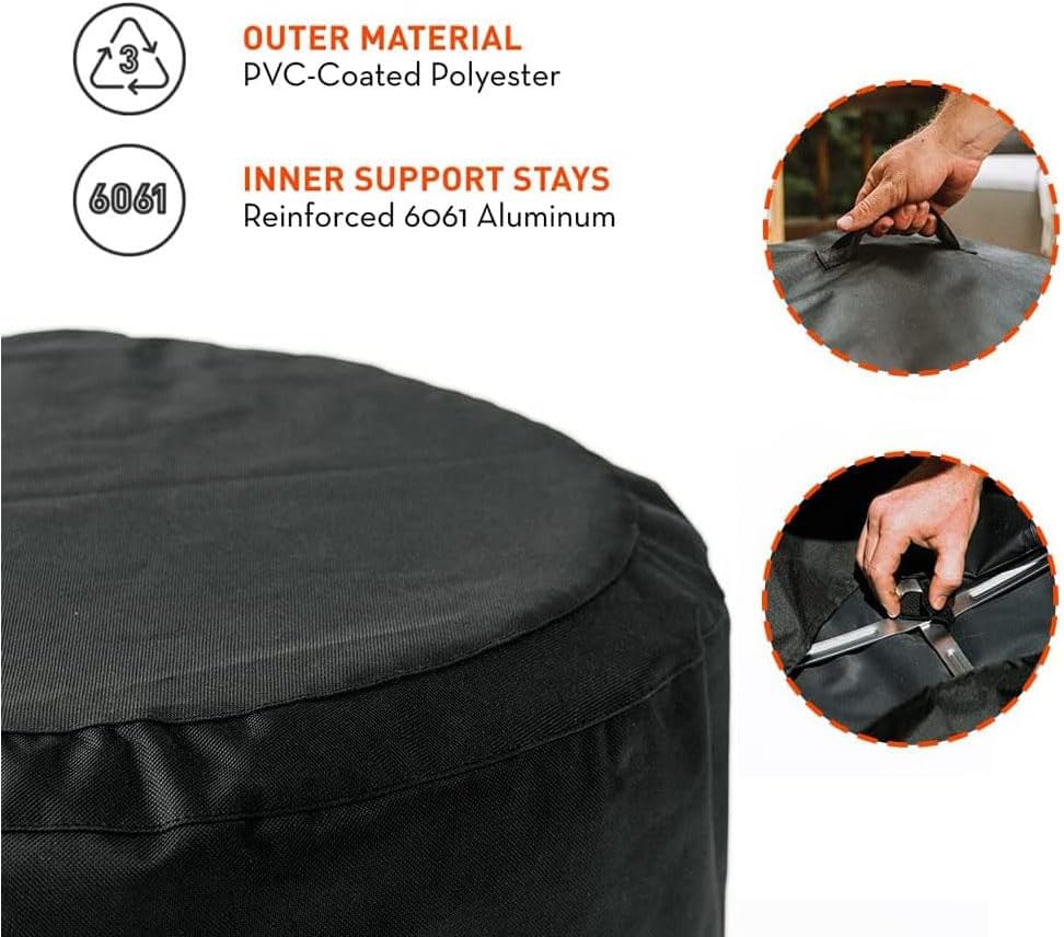 Solo Stove Yukon Shelter - Weather-Resistant Round Cover for Solo Stove Yukon Fire Pit and Accessories - PVC-Coated Polyester with Aluminum Reinforcement - Waterproof Year-Round Protection