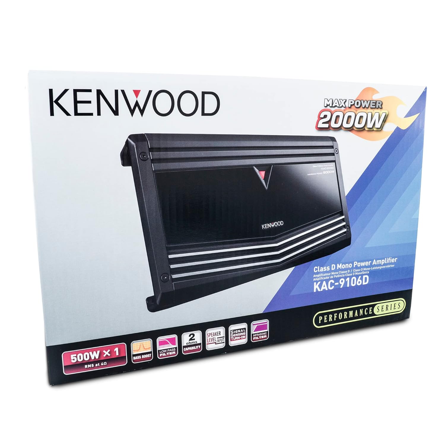 Kenwood KAC-9106D 2000W Monoblock Class D Car Audio Power Amplifier
