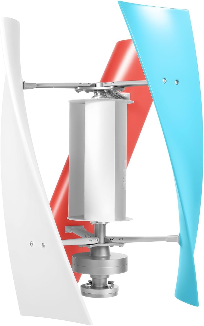 400W Wind Turbine Generator Kit,12V Vertical Axis Wind Turbine Generator with 3 Blades for Home Boat Cabin Off-Grid Power