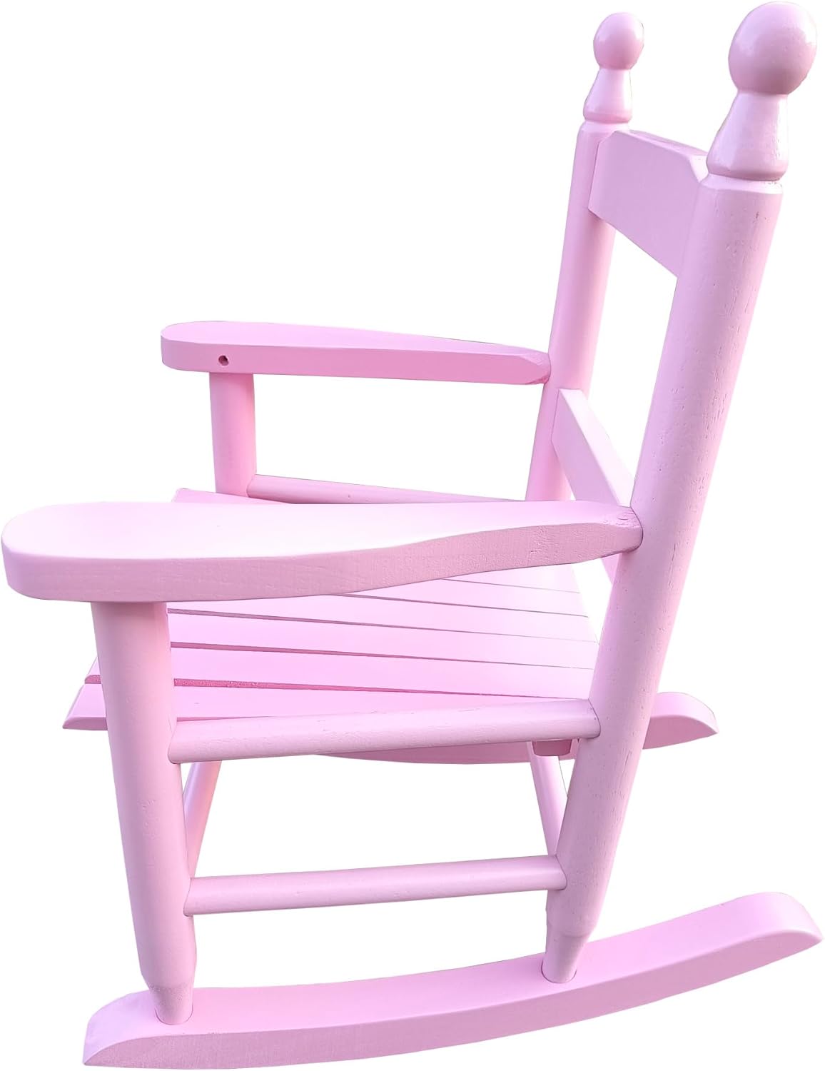 i-POOK High Back Wood Rocking Chair for Children, Porch Rocker Chair for Backyard, Fire Pit, Lawn, Garden, Outdoor and Indoor, Light Pink