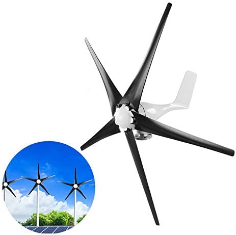 Hilitand 800W Windmill Generator 5 Blade Small Wind Turbines Kit Industrial Energy Equipment (Black 24V)