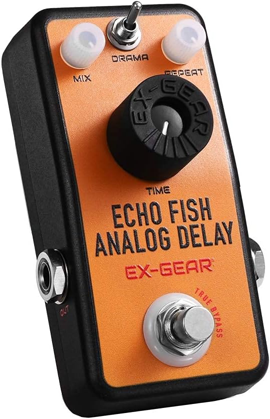 EX-GEAR Echo Fish Analog Delay Guitar Pedal with Drama Switch, True Bypass