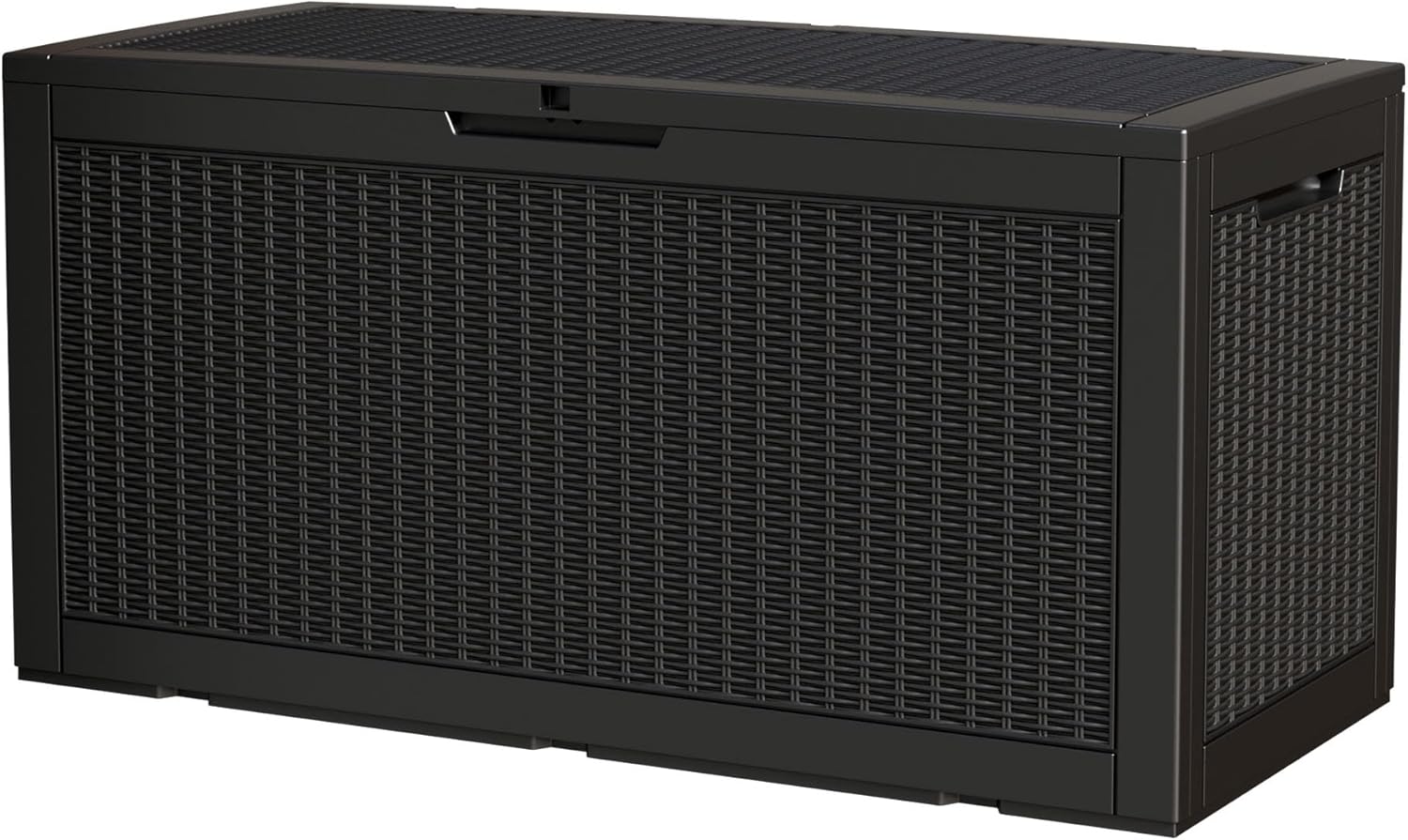 100 Gallon Storage Box, Waterproof Resin Deck Box with Hydraulic Piston Design, Lockable Storage Bench for Package Delivery, Storage Bin for Patio Cushions, Garden Tools, Black