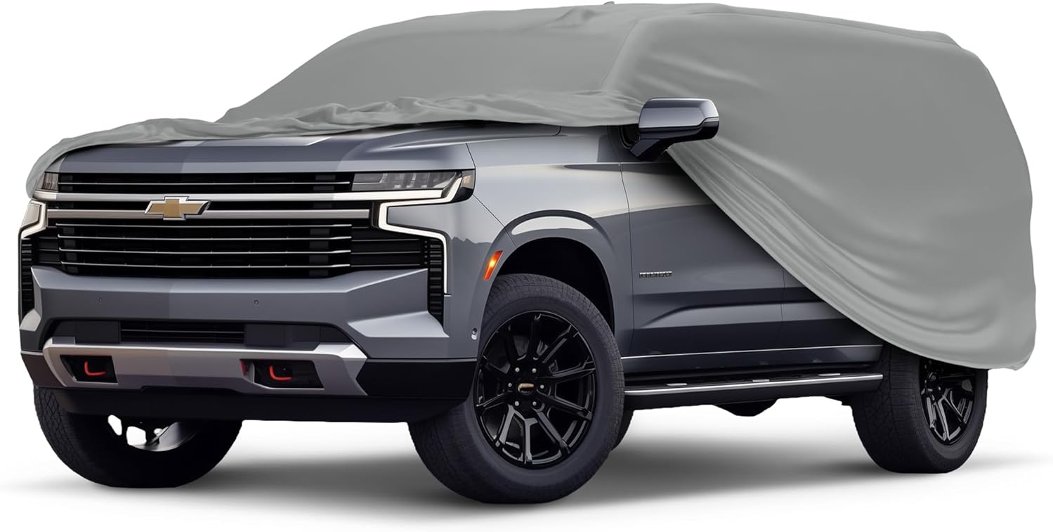 CarCovers Weatherproof SUV Cover & Warranty Compatible with Chevrolet 2015-2019 Tahoe - Outdoor Cover Theft Cable Lock SUV Accessories Better Than Waterproof