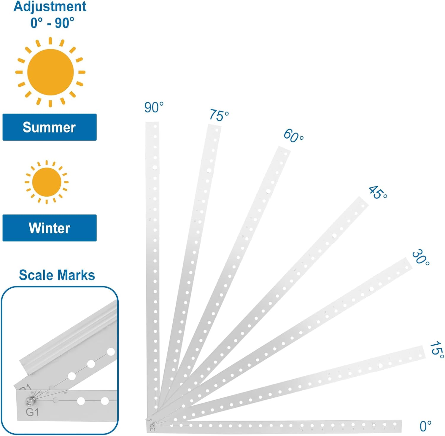 2 Sets 45'' Solar Panel Mount Brackets for 100-400 Watt Solar Panel,with Foldable Tilt Legs and Reinforced Cross Bars,Suitable for RV, Roof, Boat, Off-Grid etc.