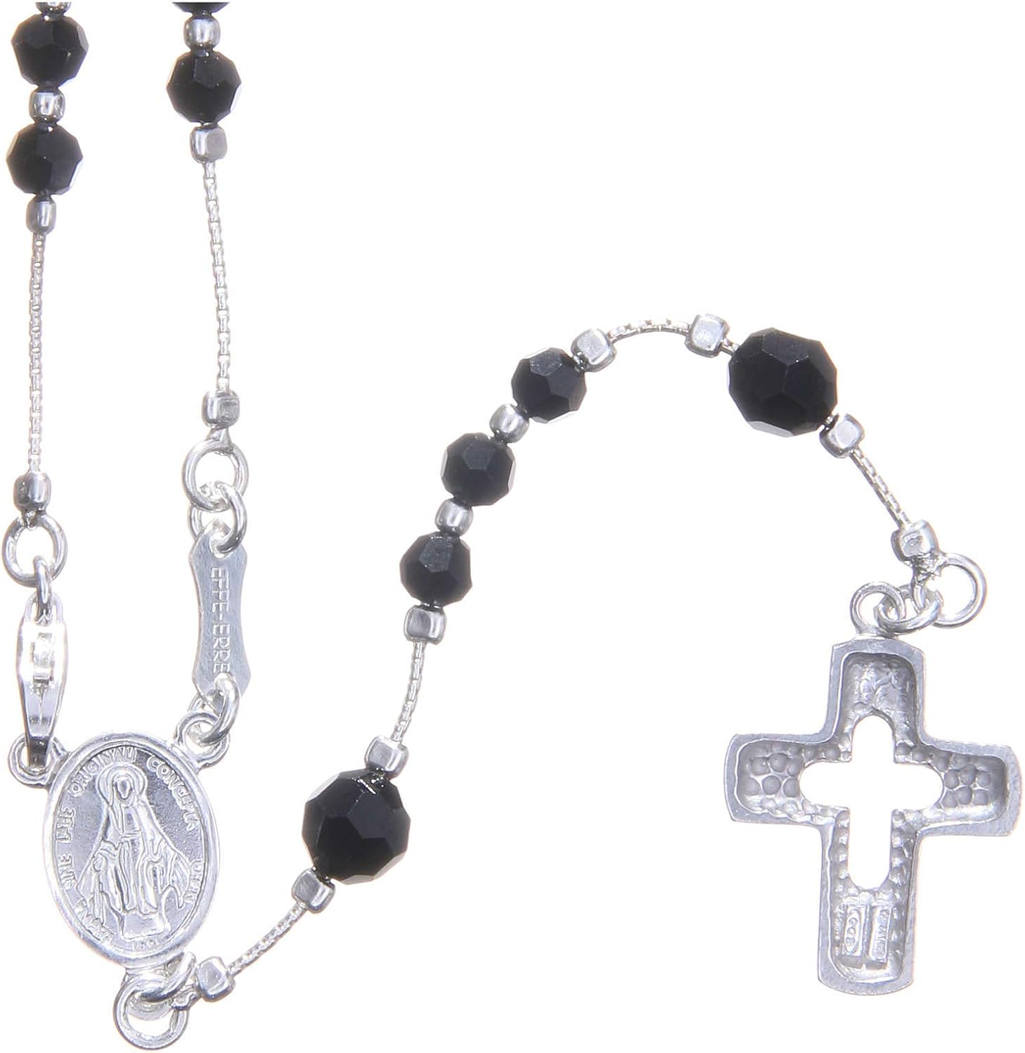 Rosary Beads in 925 Silver and Crystal Grains Measuring 4mm
