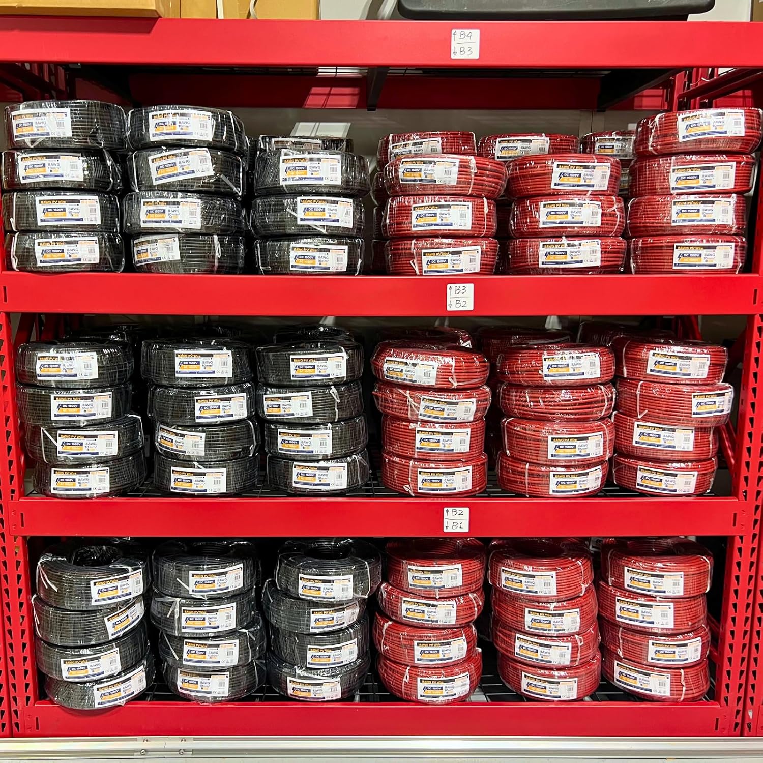 1500V High-Voltage PV Wire - 300FT, 8AWG - Outdoor Waterproof UV Resistant - Tinned Copper Cable for Solar Panel Extension & Solar Wire Systemes - 8AWG / 10AWG / 12AWG - Black and Red (Red, 8 AWG)