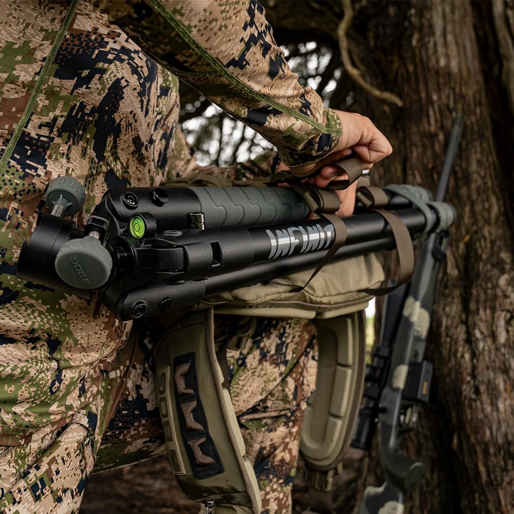 BOG ARCA Swiss Infinite Tripod with 360 Degree Ball Head, Quick-Release Arca Swiss Mount System, and Integral Bubble Level for Hunting, Shooting, Outdoors