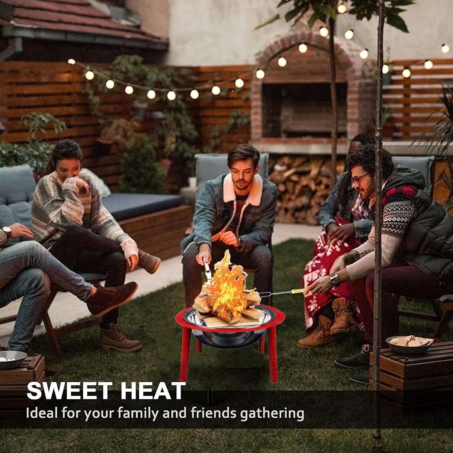 Portable Bowl,Wood Burning Firepit,Heating Basin,BBQ Grill Brazier