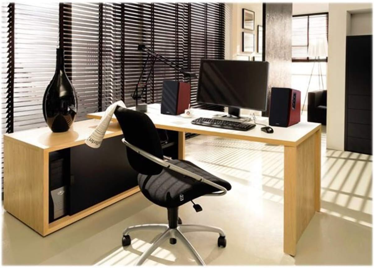 Edifier Amplified Bluetooth Bookshelf Speaker System, 2.0 Powered Active Speakers 66 Watt RMS - Wooden