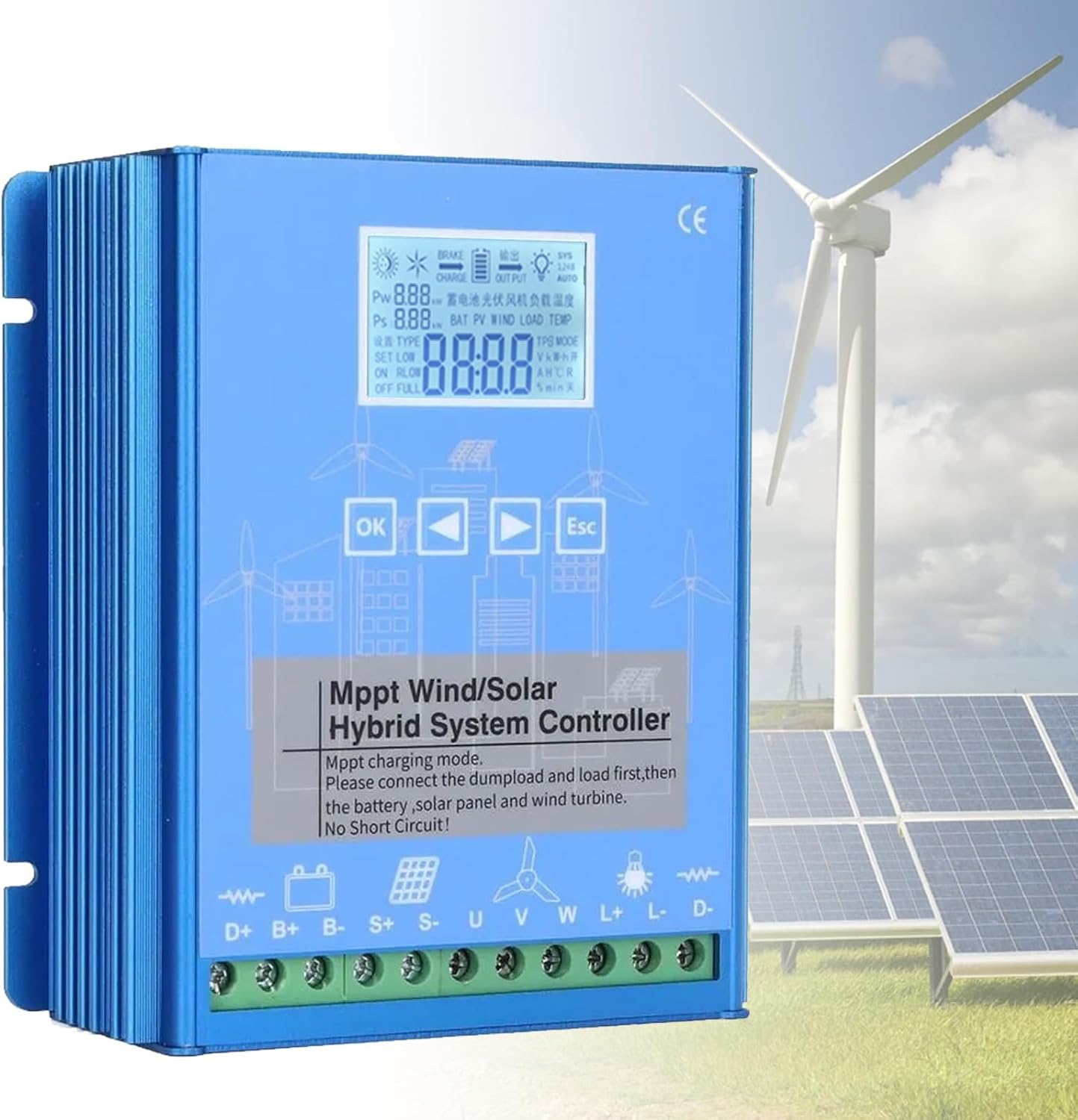 12V/24V 24V/48V Automatic Identification Wind Solar Controller, 18000W MPPT Hybrid Controller 24V/48V