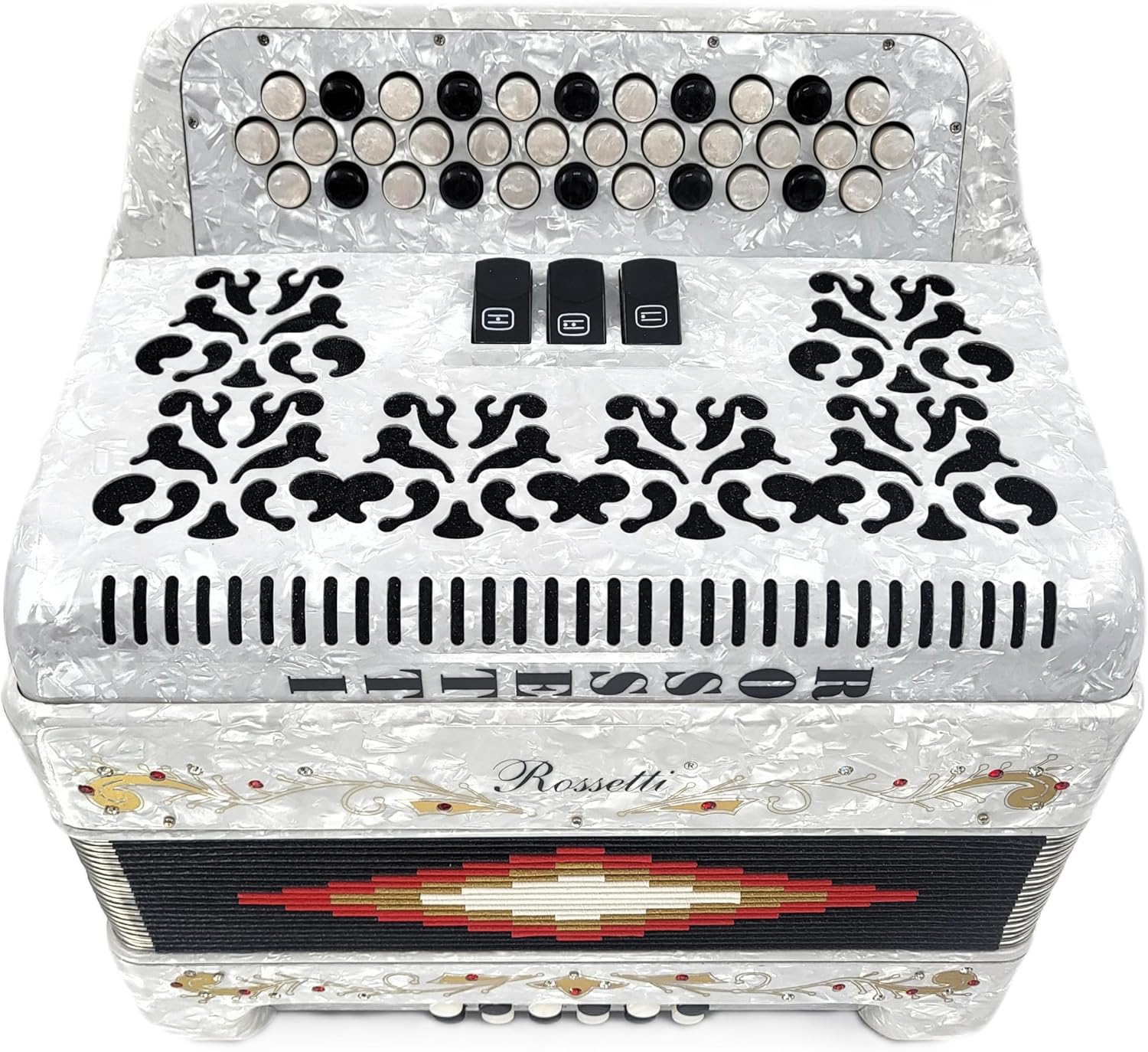 Rossetti, 34-Key Accordion (ROS3412-FBE-WT)