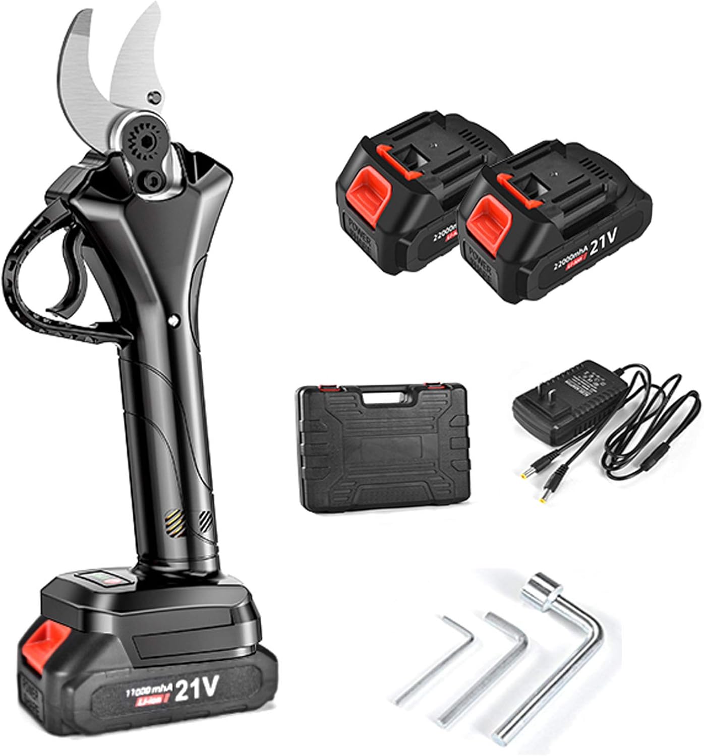 Electric Pruning Shears for Garden, MAX 47mm Cutting Diameter, Tree Branch Cutters Telescopic Pruner, 21V 11000mAh Battery