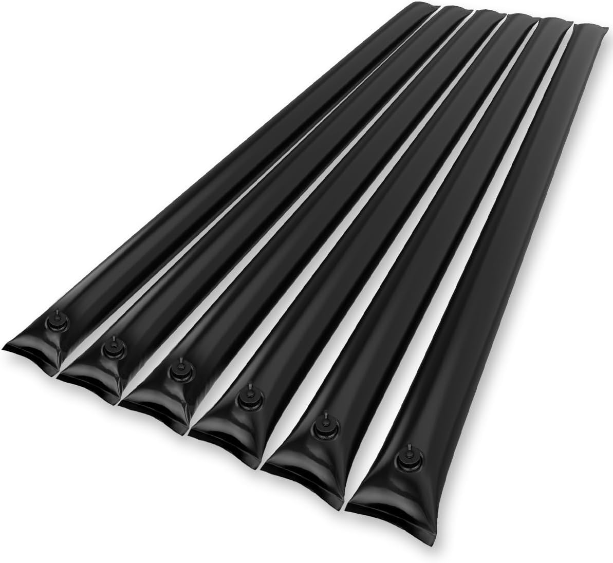 Pool Cover Weights Inground Winter Water Tubes for Pool Cover 0.7mm PVC Triple-Layer Laminated Composite Thick Pool Water Bags Heavy Duty Water Weights 10 Ft - 6 Pack for Winterizing Black