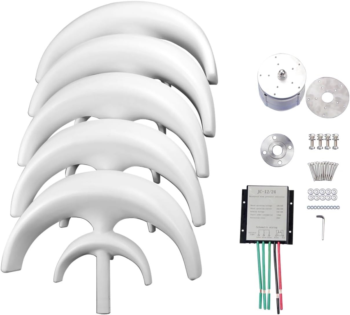12V Wind Power Generator 1200W Wind Generator with Controller 5 Blades Minitype Lantern Wind Turbine Generator Kit Low Starting Speed for Home