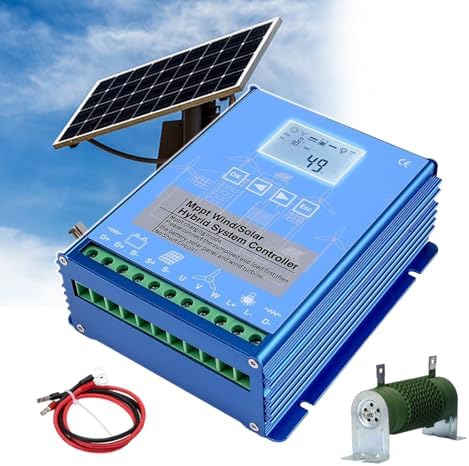 Hybrid Wind Solar Charge Controller with Unloading Resistor - Automatic Boost for Power Plants & Street Lights - Efficient Renewable Energy Solution