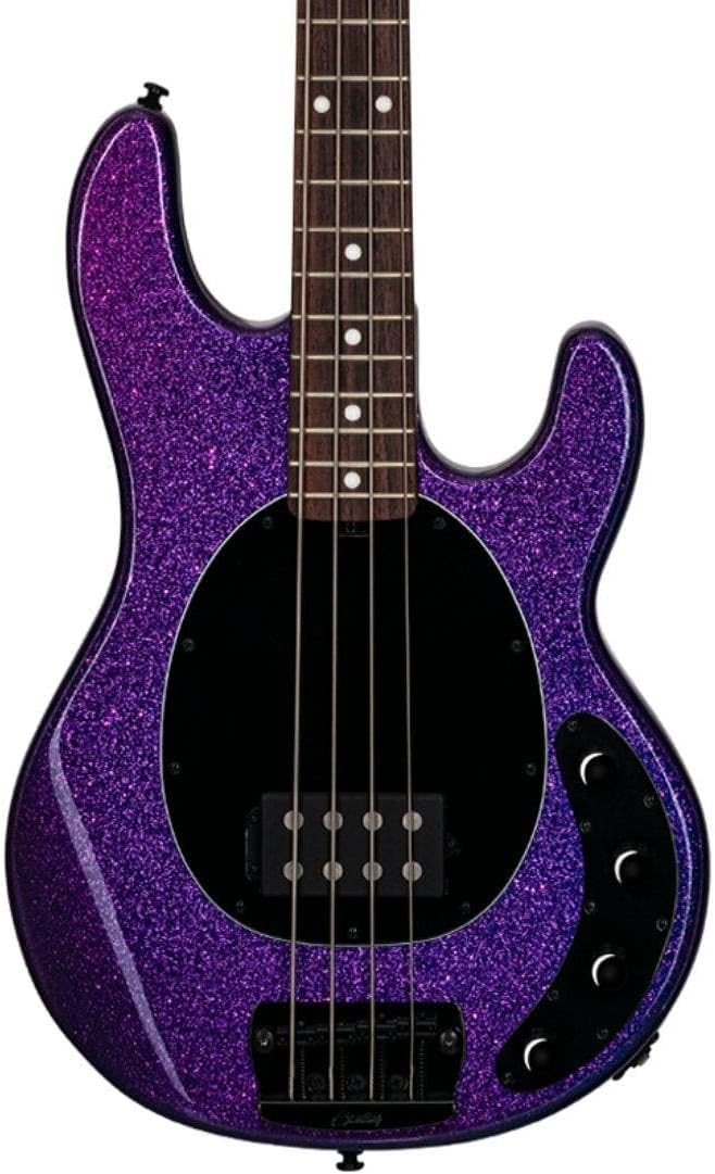 Sterling by Music Man 4 String Bass Guitar, Right, Purple Sparkle (RAY34-PSK-R2)