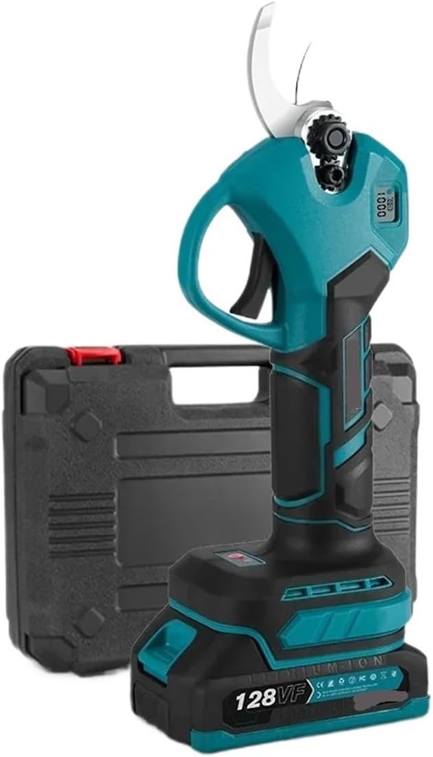 Brushless Electric Pruner Pruning Shear 30mm Rechargeable Scissors Fruit Tree Garden Power Tools for 18V Battery(2 Battery EU Plug)