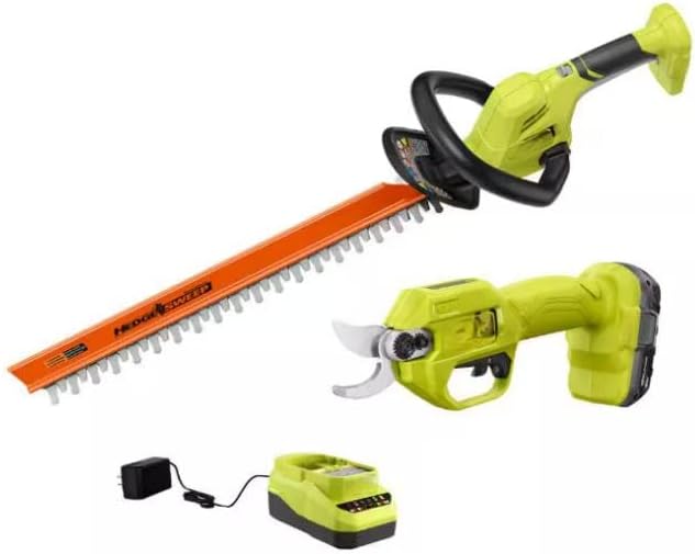 P2540-P2609BTL Fits for Ryobi 18V Cordless Pruner and 18V 22 in. Lithium-Ion Cordless Hedge Trimmer with 2.0 Ah Battery and Charger