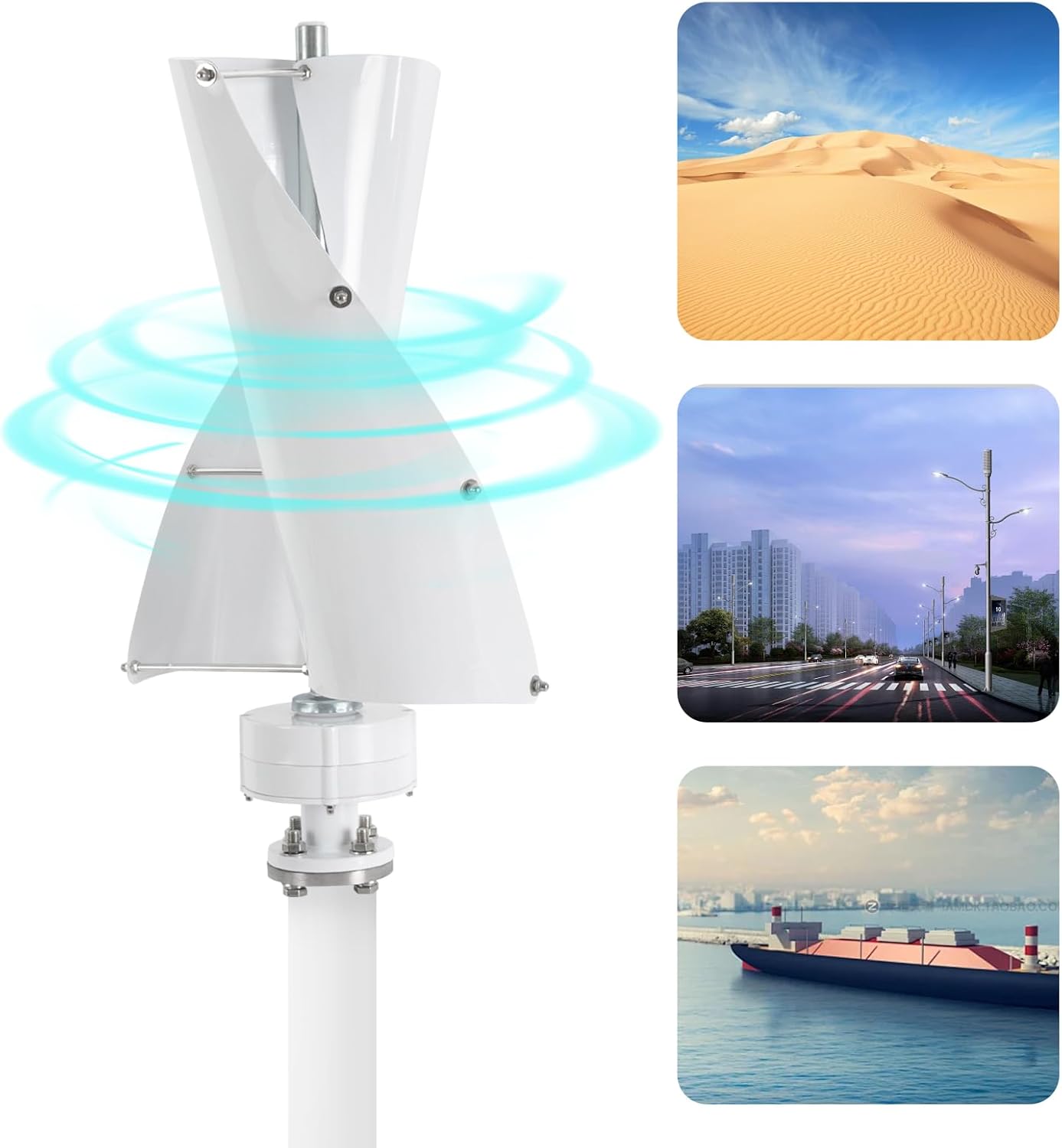Vertical Wind Turbine Generator Kit, 500W Low Noise Magnetic Levitation Wind Turbine with Controller, 2 Blades Maglev Axis Wind Turbine Generator for Home Street