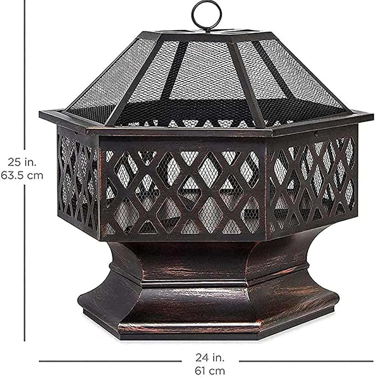 Outdoor Fire Pit Wood Burning Fireplace Patio Backyard Heater Steel Firepit Bowl Heavy Steel 24