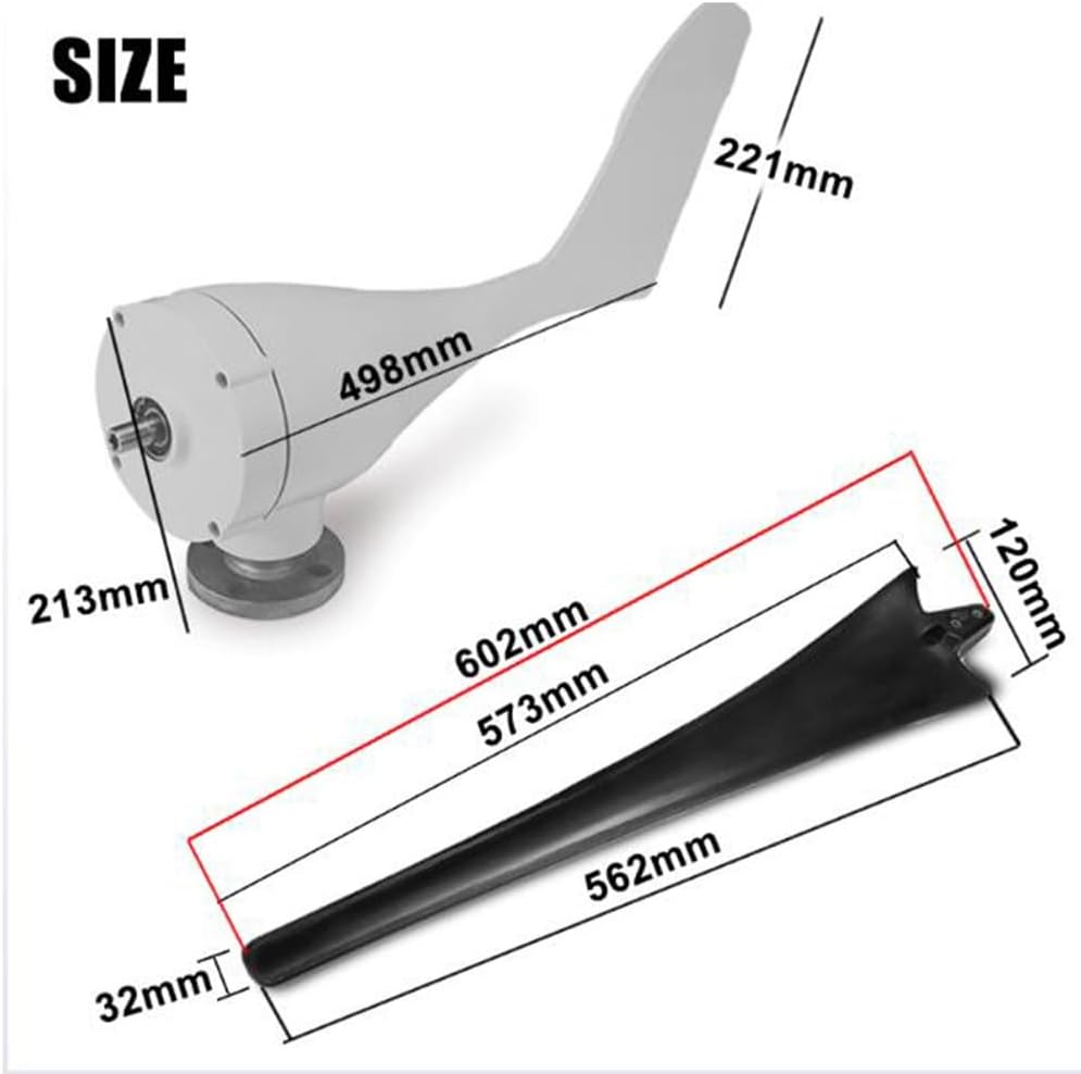 24v, Wind Turbines Generator, 12V 24V 48V 12000W Vertical Wind Turbine Power Generator Low Noise Low Wind Speed Start Cabins Or Mobile Homes