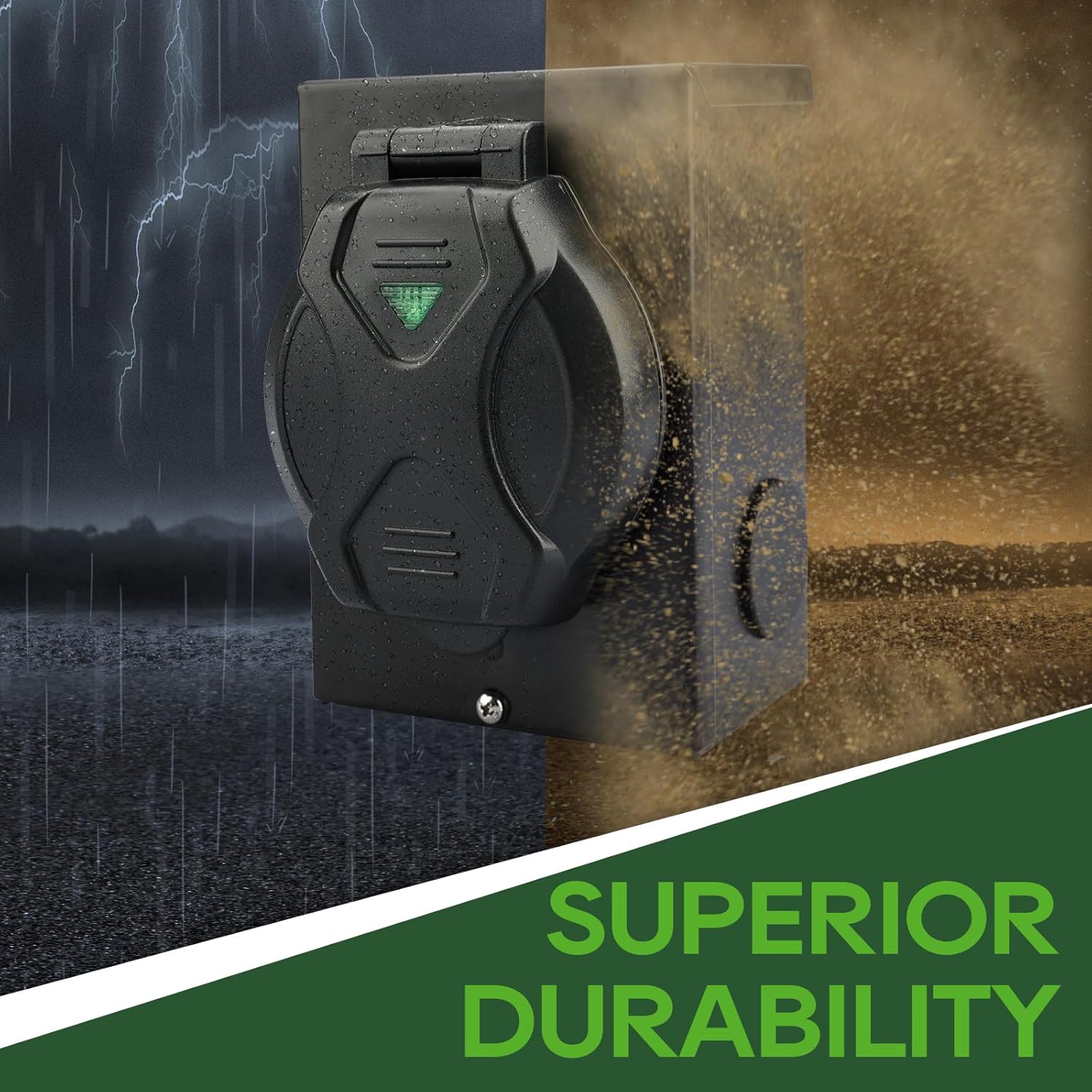 RVGUARD Emergency Power Combo Kit, 25 Foot 50 Amp Generator Cord and Power Inlet Box, NEMA 14-50P to SS2-50R Generator Cord with NEMA SS2-50P Pre-Drilled Generator Inlet Box, ETL Listed