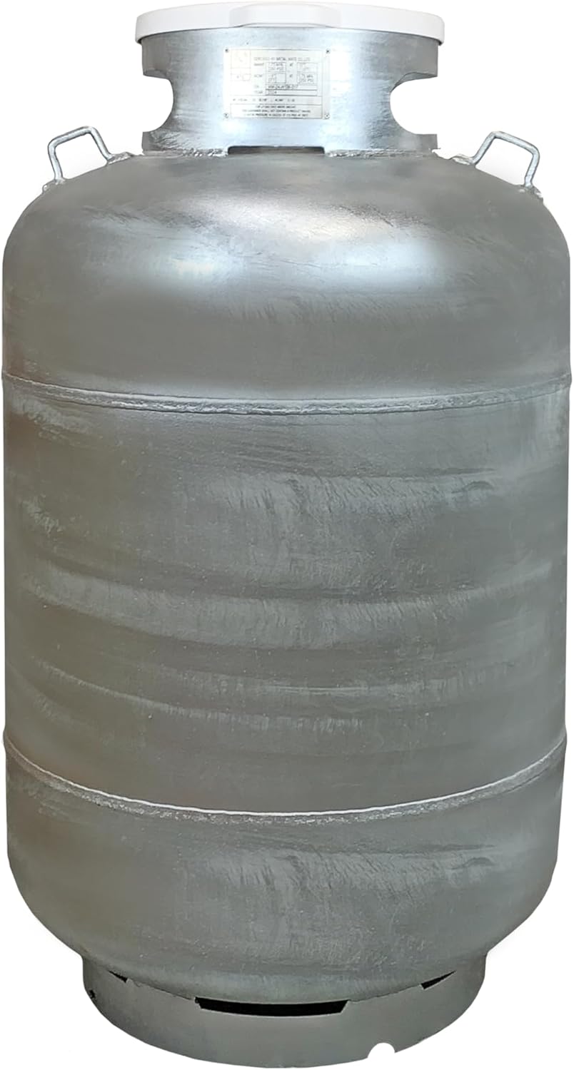 Flame King YSN420ASME-TH-GALV 420LB (120 Gallon) ASME Vertical Galvanized Steel Propane Tank, White