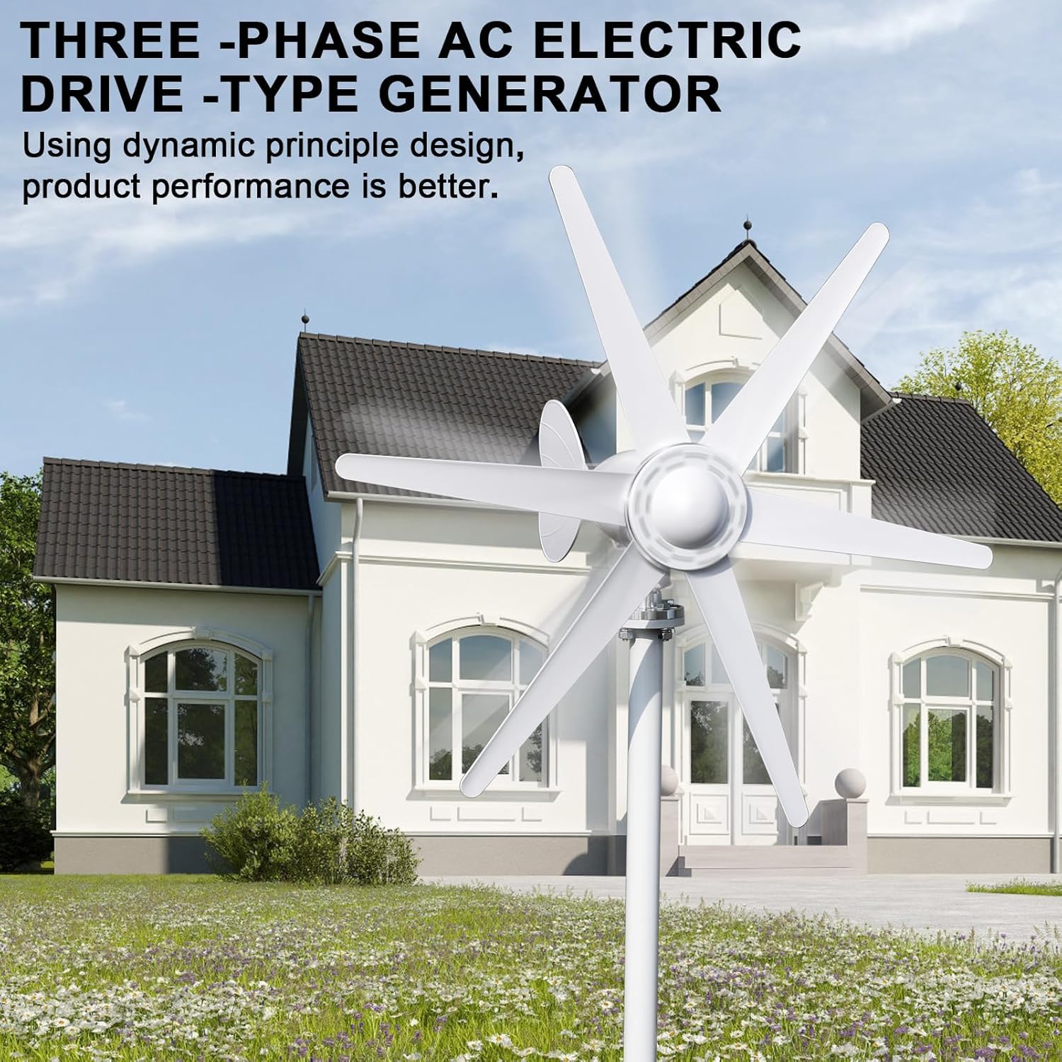 800W Wind Turbine Generator,12V/24V Wind Turbine Kit,6 Blade Professiona Wind Power Generator with Controller, Electromagnetic Power Wind Energy System for Home, Farm, RVs, Boats