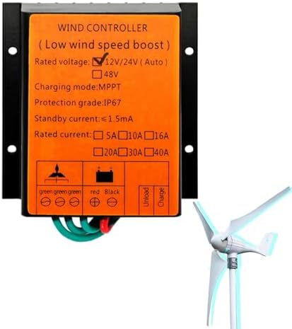 12000W MPPT Wind Turbine Charge Controller, Waterproof IP67, 12V/24V Auto-Compatible for All MPPT Wind Generators - High Efficiency Yellow Model