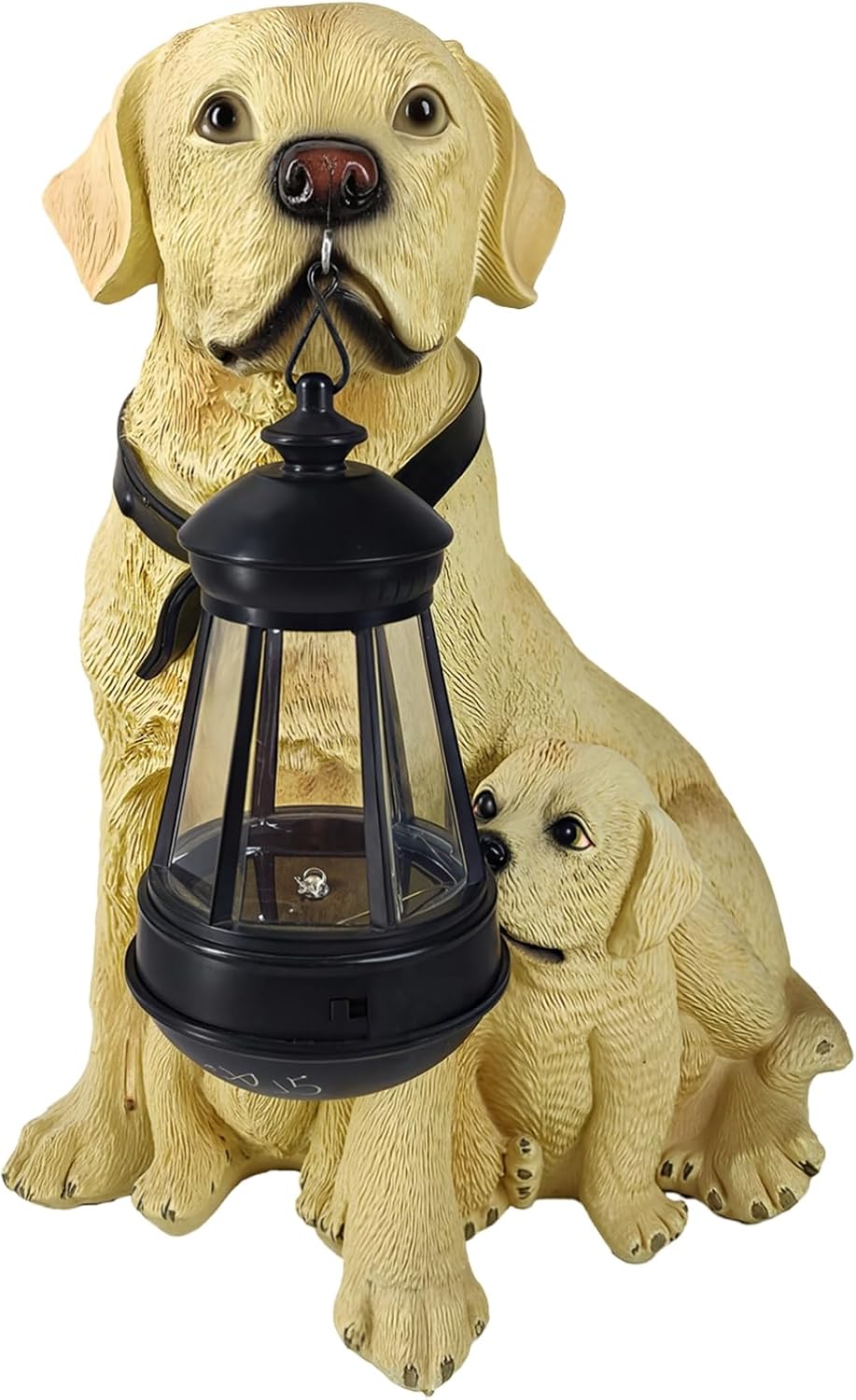 Resin Labrador Statue, Solar Hanging Light, Garden Figurine, Hand-Painted, Weatherproof, Rechargeable Battery, Outdoor Yard, Porch, Patio Decor