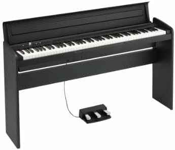 Korg LP180 88-Key Lifestyle Piano (Black) Bundle with Flip-Top Piano Bench and Piano Book (3 Items)