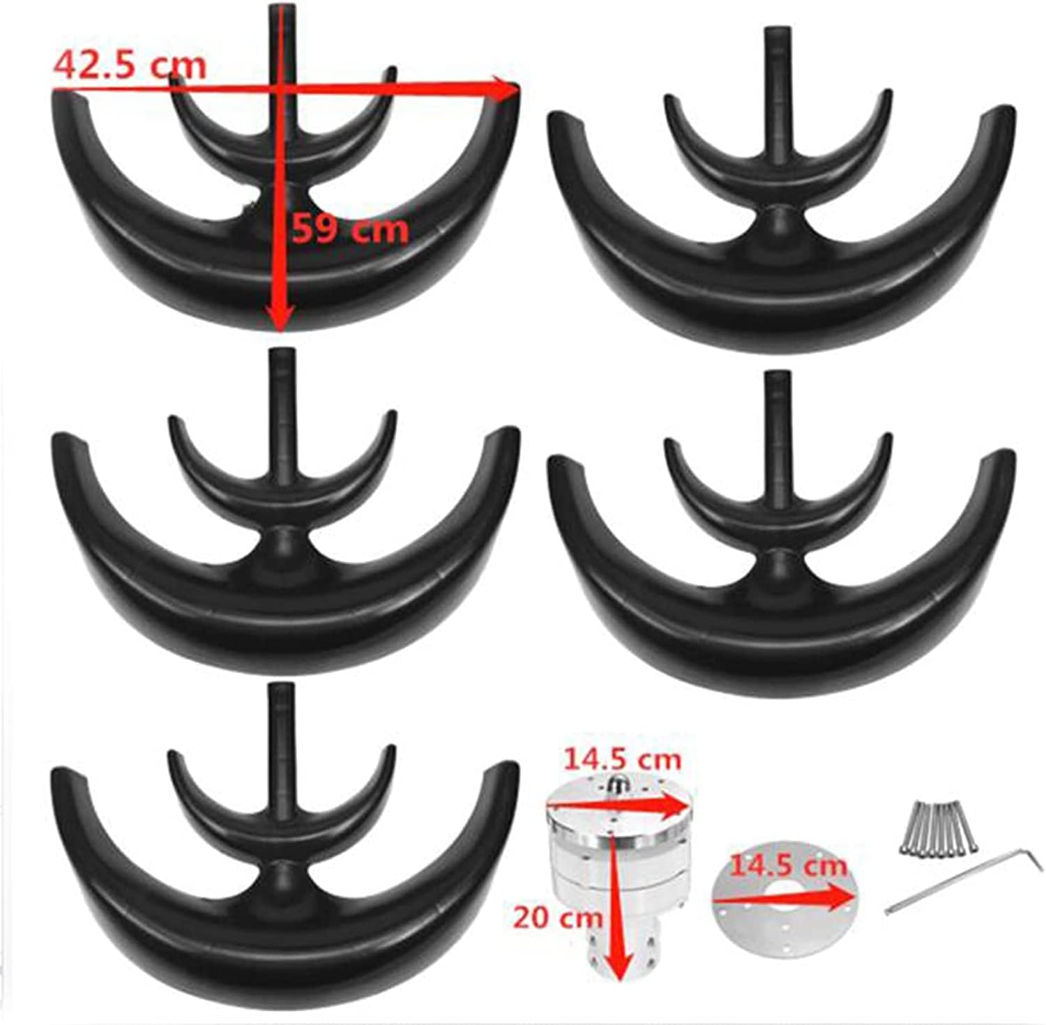LiuSj JUnSt 10000W Noiseless Vertical Wind Turbine 3 Blades Vertical Wind Generator, with Controller for Home and Streetlight