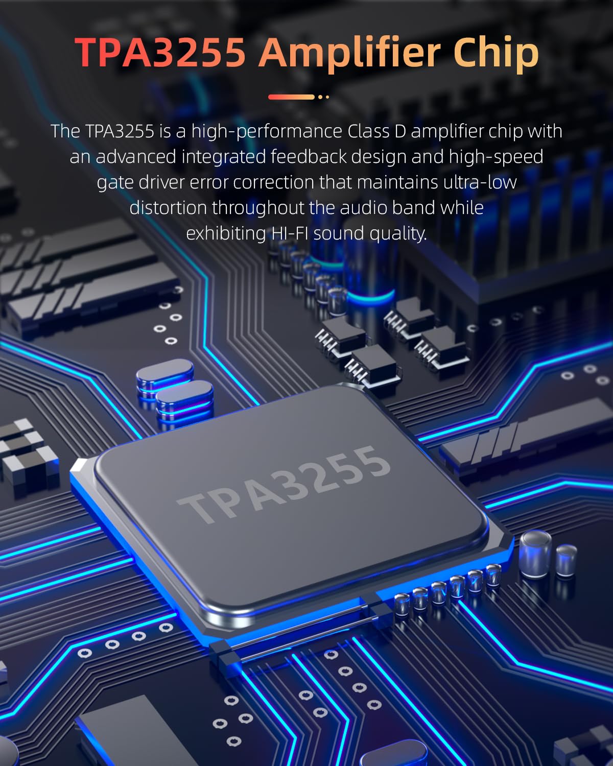 FX-Audio- FX1602A Stereo 2 Channel Amplifier Home Audio AMP TPA3255 Class D Power Amp for Home Theater System Passive Bookshelf Tower Speakers with 32V Power Supply