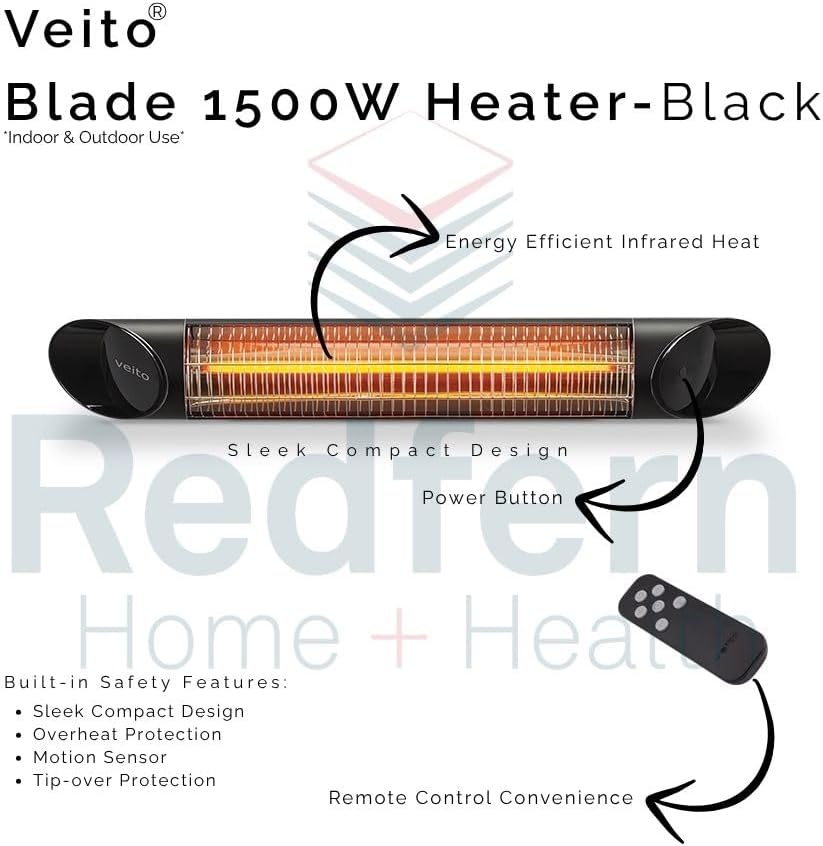 Veito Blade Heaters 1500W (Black)