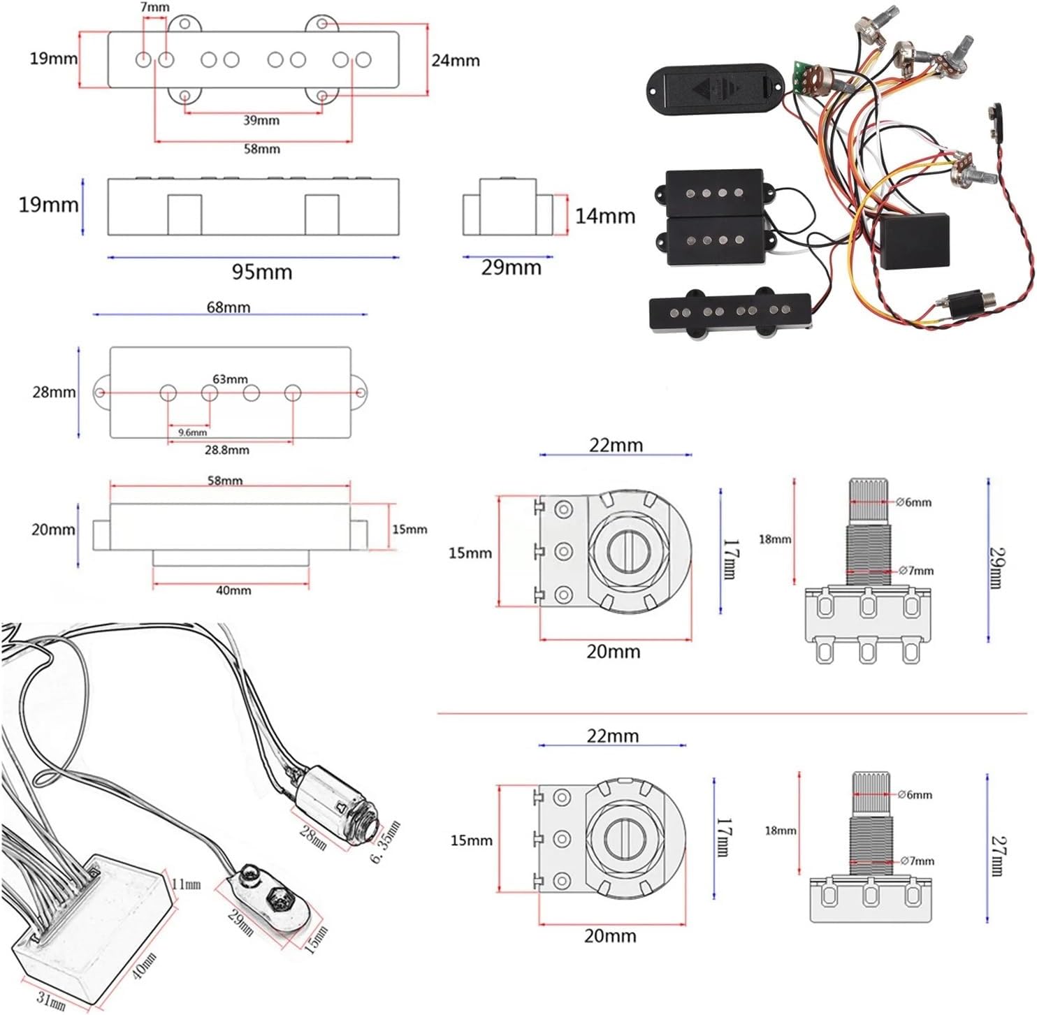 Electric & Bass Guitar Amplifier with JP Pickups for Professional Sound